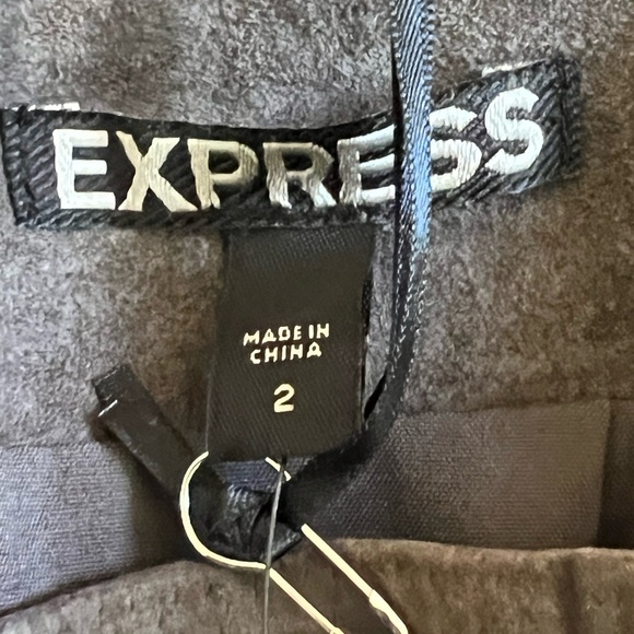 Express Genuine Suede Mini Skirt Womens Size 2 Gray High Waisted NWT - Picture 11 of 13